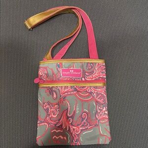 Simply Southern Elephant Print Crossbody Bag - Pink and Gold